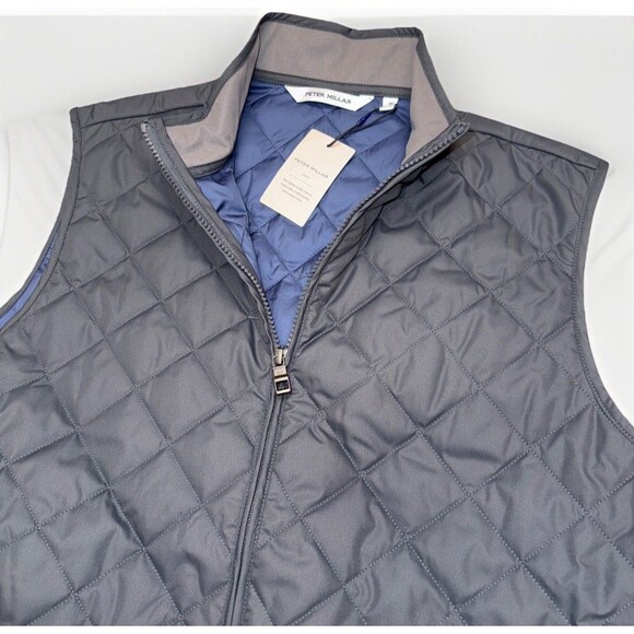 NWT Peter Millar Men’s Essex Quilted Vest MED Iron Gray MSRP $245–Style: MF24Z01 - Picture 1 of 15